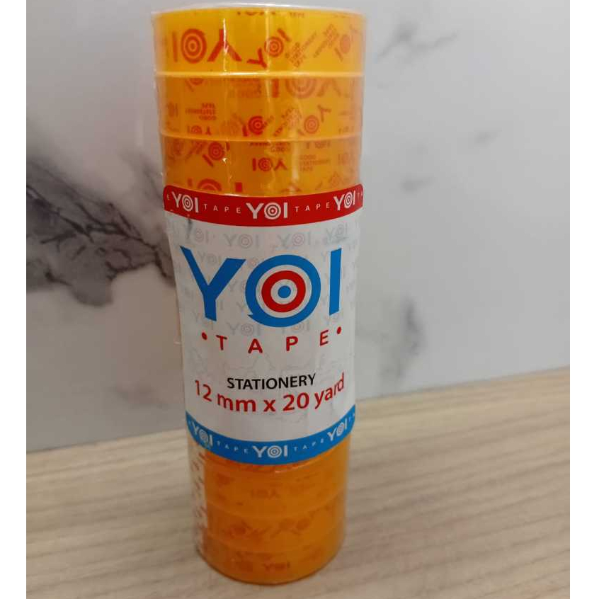 

[ YOI TAPE ] Lakban Bening / Isolasi Bening / OPP Clear White YOITAPE 45 Mic , 12 mm x 20 Yard