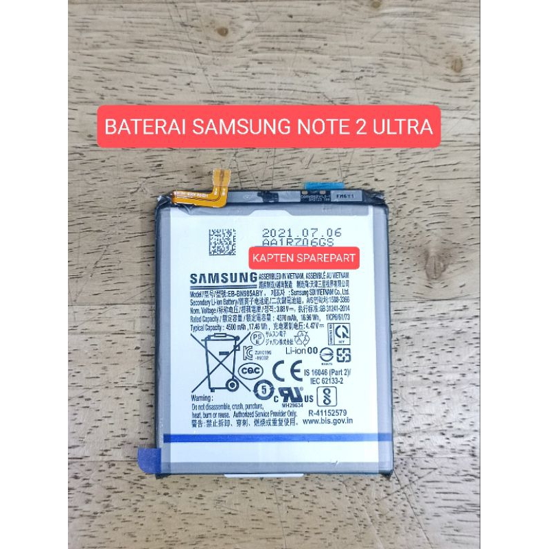 Baterai For Samsung Note 20 Ultra Battery Original