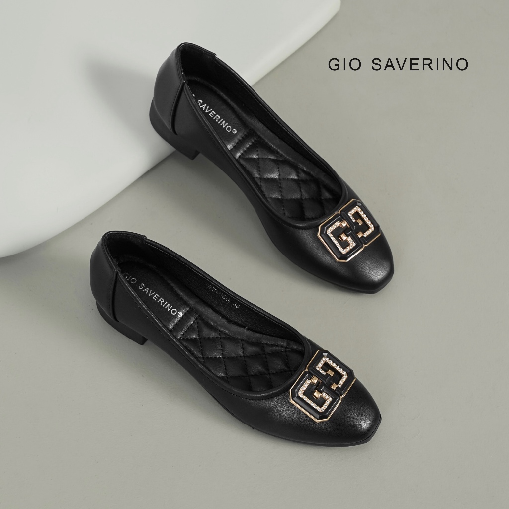 Gio Saverino Sepatu Kerja Wanita Hitam Moranda Hak 3cm