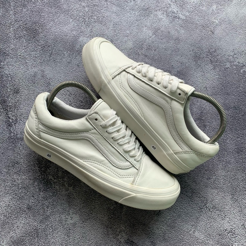 Vans Old Skool Leather True White size 40.5