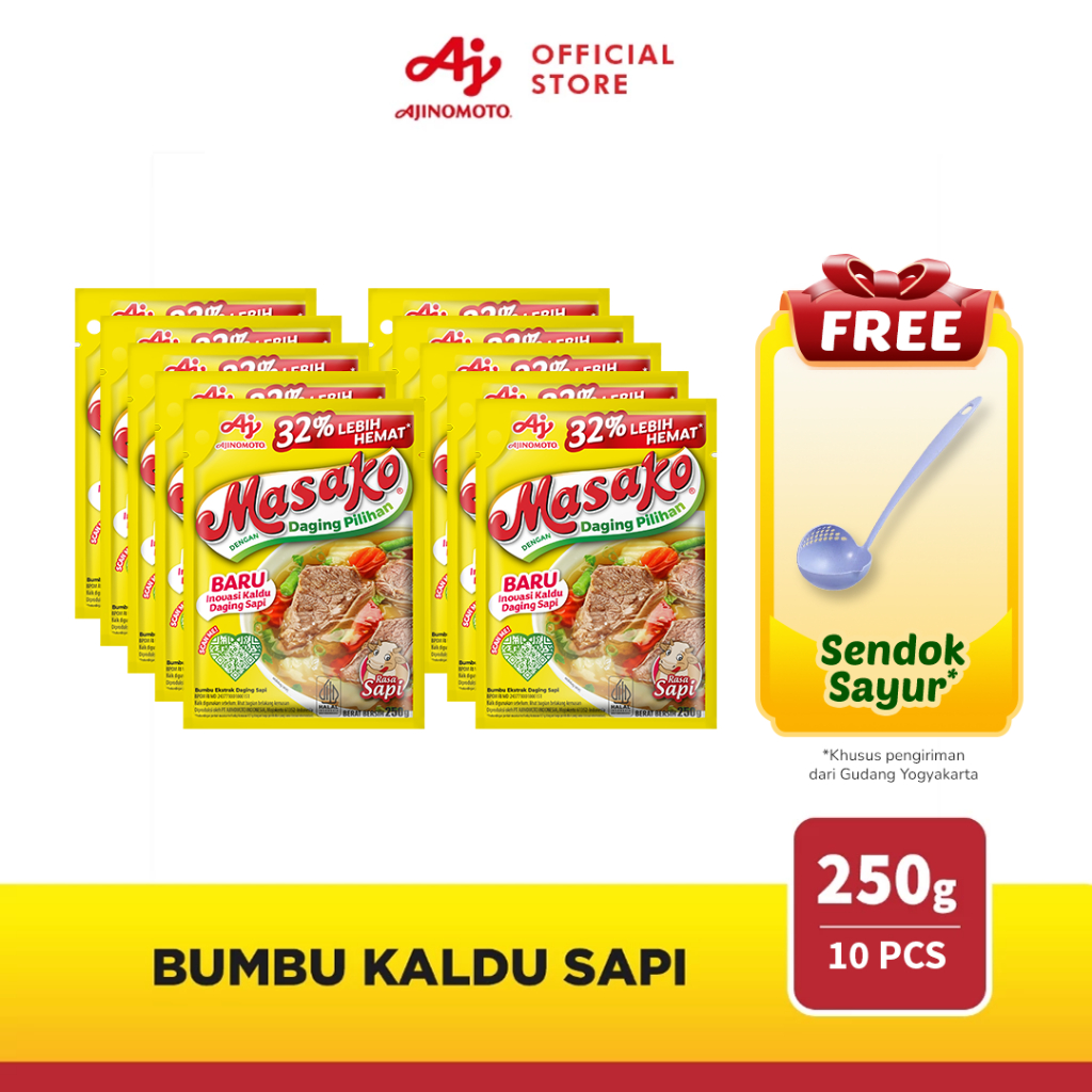 

Masako® Bumbu Kaldu Sapi Penyedap Rasa 250g (10 pcs)