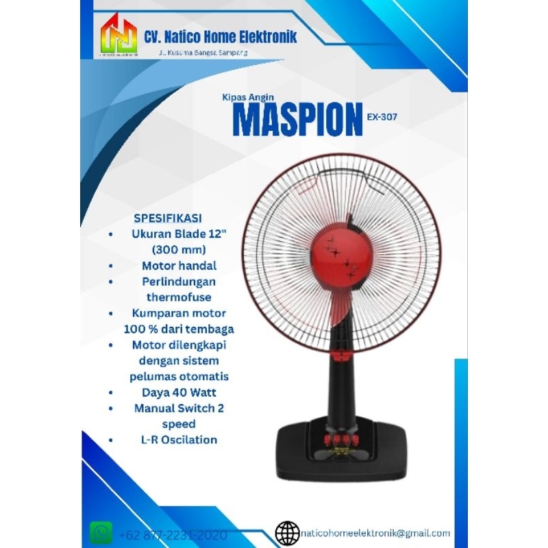 MASPION EX-307/Kipas Angin Duduk Meja