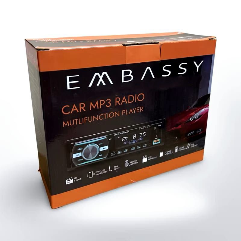 Single din Embassy head Unit Tape Mobil Bluetooth MP3 usb aux