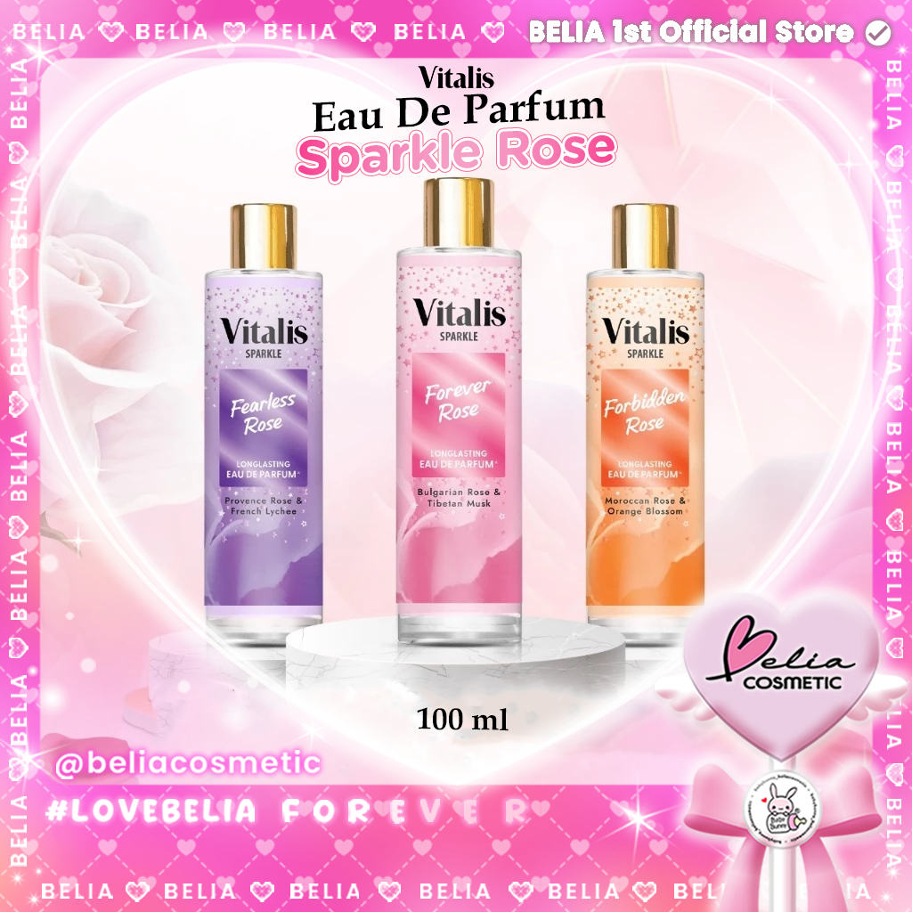 ❤ BELIA ❤ VITALIS EDP Sparkle Rose 100 ML | Parfum wanita | Long Lasting