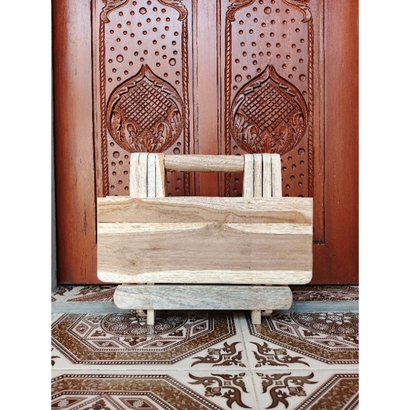 meja kayu jati lipat/meja lipat kayu jati/meja belajar/meja laptop ukuran besar 40x30cm