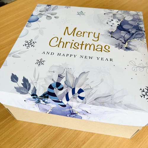 

( 5 pcs ) box duplex edisi merry christmas packaging kemasan kue chiffon bolu tart nasi kotak size 25 cm