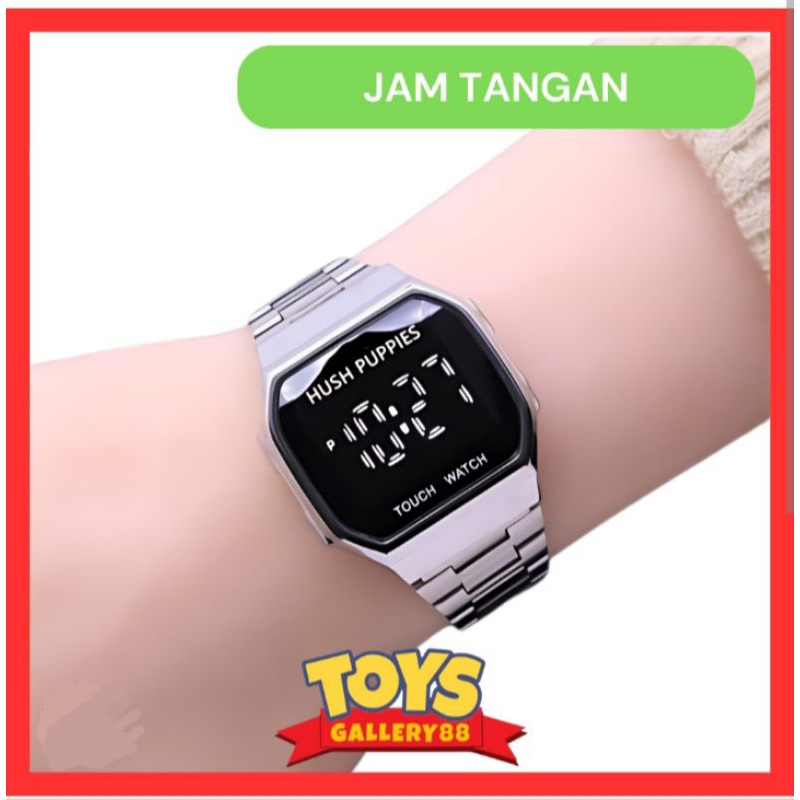 JAM TANGAN DIGITAL ELEGANT HUSH PUPPIES TOUCH SCREEN KOTAK SERIES PENGAIT RANTAI STAINLES TOUCH WATC