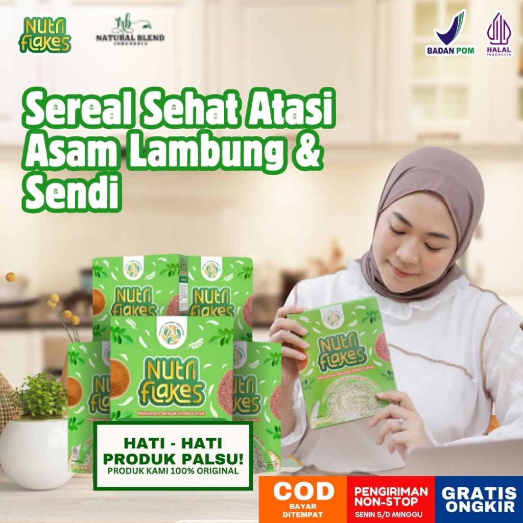 

Nutriflakes - Sereal Bebaskan Asam Lambung Maag Kronis Gerd Suplemen Makanan Diet Isi 280gr