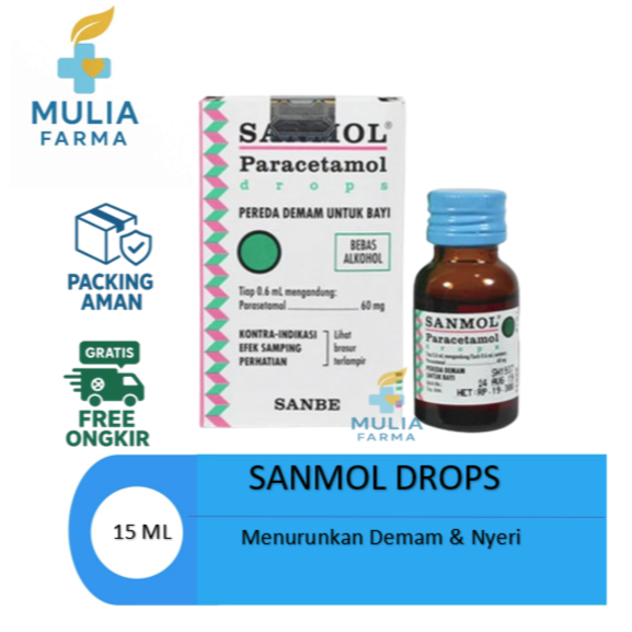 Sanmol Obat Demam Anak Drops 15 ml