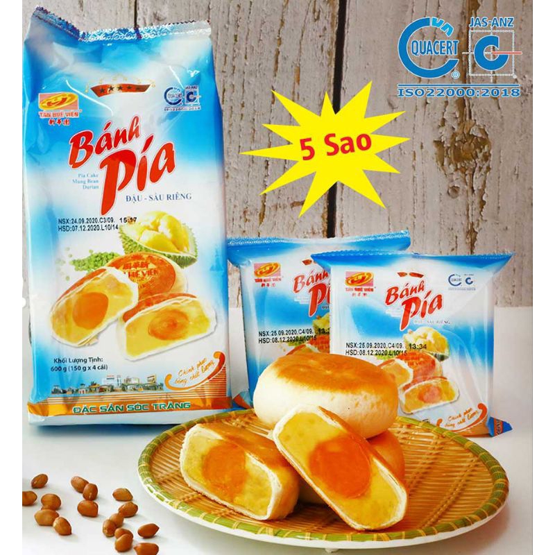 

Kue Pia Soc Trang Vietnam Durian Kacang Hijau dgn 1 Telur - Tan Hue Vien