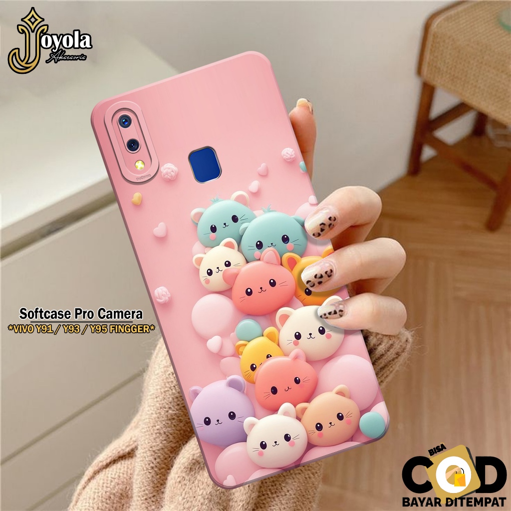 Case VIVO Y91/Y93/Y95 FINGER Fashion Casing Kartun Softcase Pro Camera - Case Pelindung Kamera - Bum