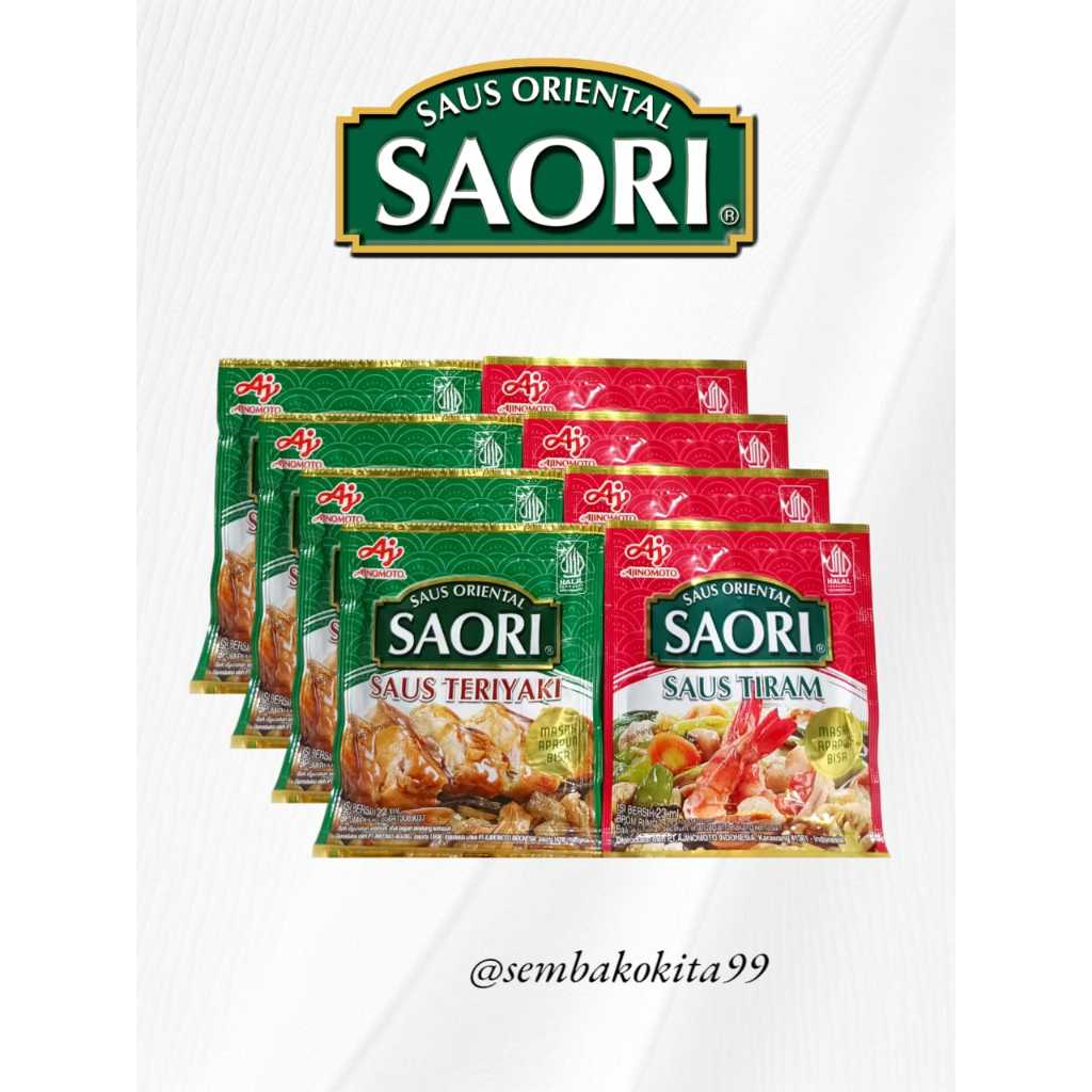 

Ajinomoto Saori Saus Oriental Tiram & Saori Saus Teriyaki || 1 Renteng 10 Sachet