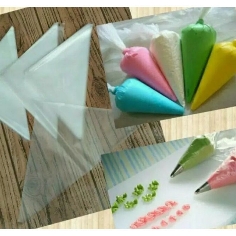 

PAPPIN BAG PLASTIK SEGITIGA ALAT DEKOSARI KUE ISI 10