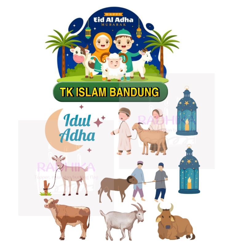 Topper Idul Adha custom Nama hiasan kue dan tumpeng