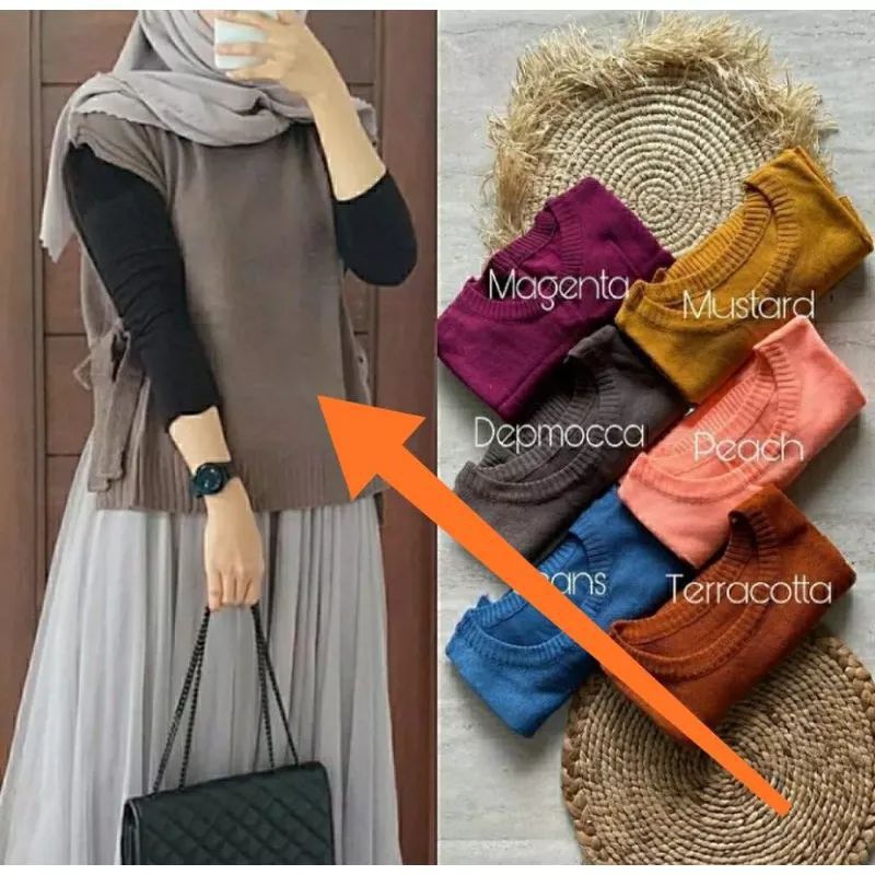 RAJUT ROMPI ANDIN IKATAN CINTA/VEST ROMPI ATASAN WANITA PREMIUM KEKINIAN