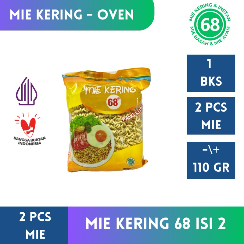 

Mie Kering 68 isi 2, mie kering isi 2 @ 135 gr
