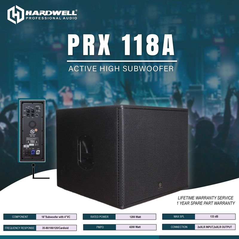 Subwoofer Aktif 18 inch Hardwell PRX 18 A / PRX 18A Original Hardwell Active Subwoofer 18 inch