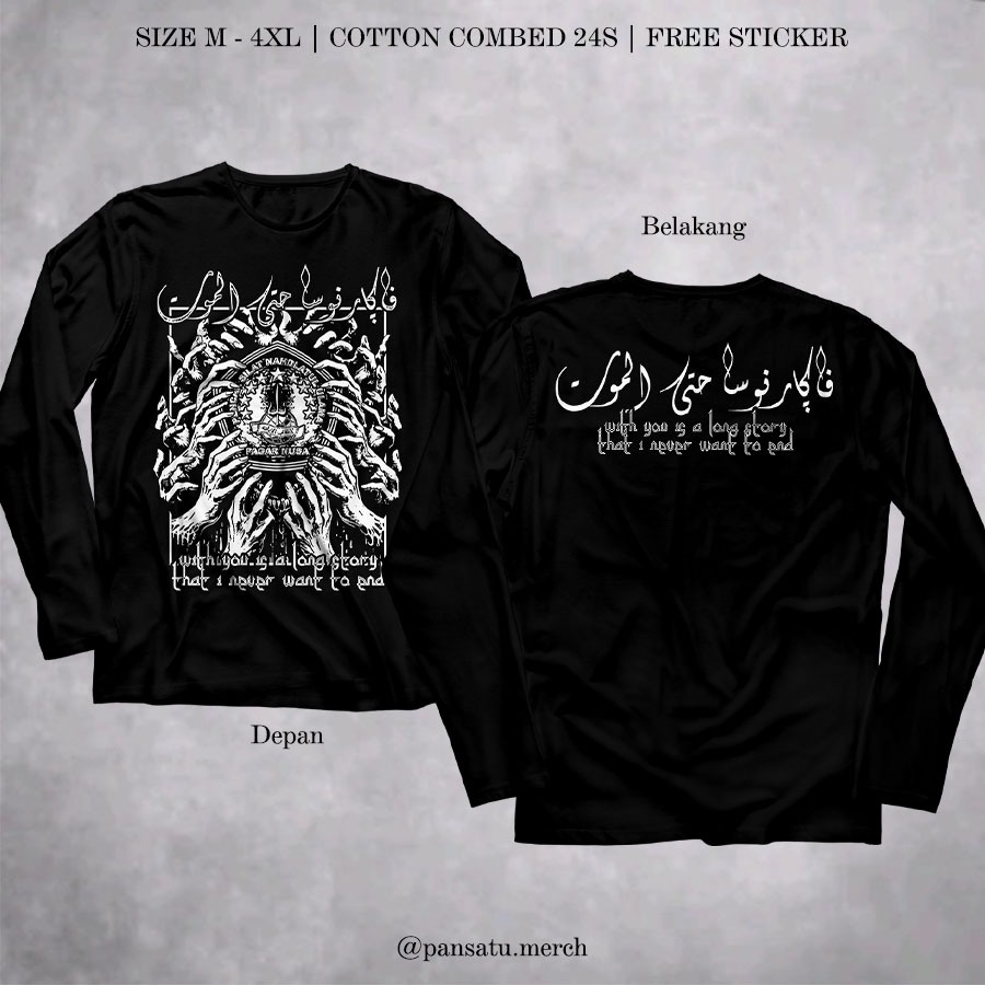 Kaos Lengan Panjang Pagar Nusa Sampai Mati Arab Pegon Edition Cotton Combed 24s