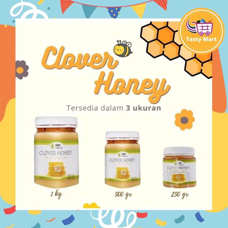 

Madu Clover Honey Original 250gr 500gr 1kg free sendok kayu