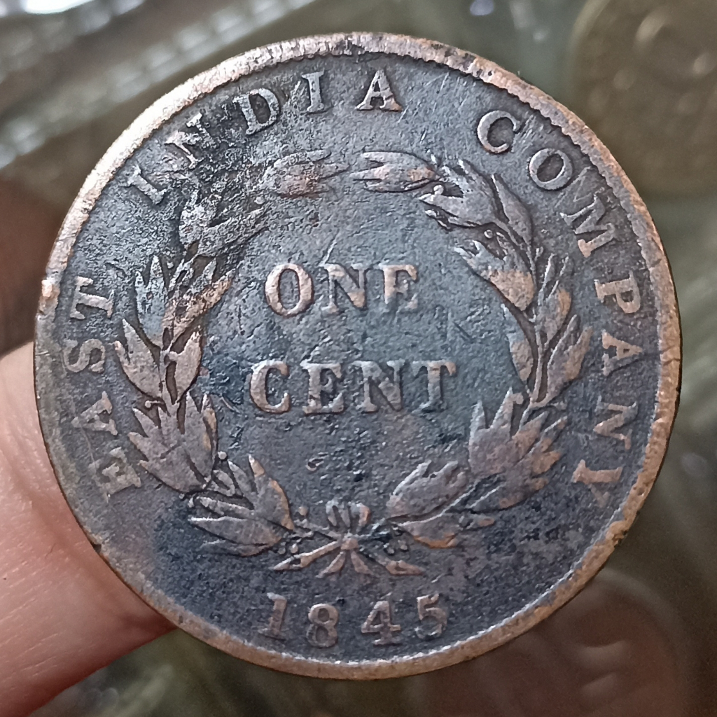 Koin Kuno Straits Settlements (British Malaysia) 1 Cent - Victoria Tahun 1845