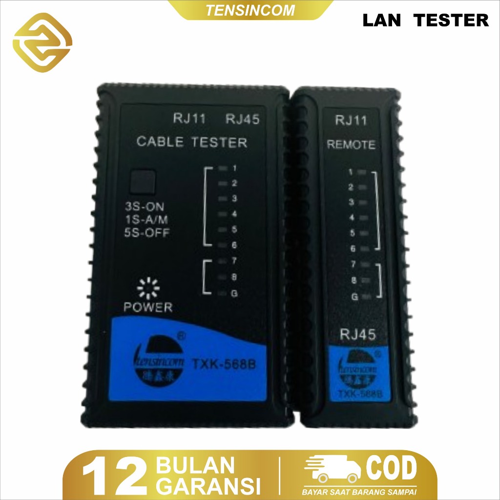 Zph LAN Tester RJ45 RJ11 – Alat Uji Kabel Jaringan + Baterai 9V, Praktis & Hemat