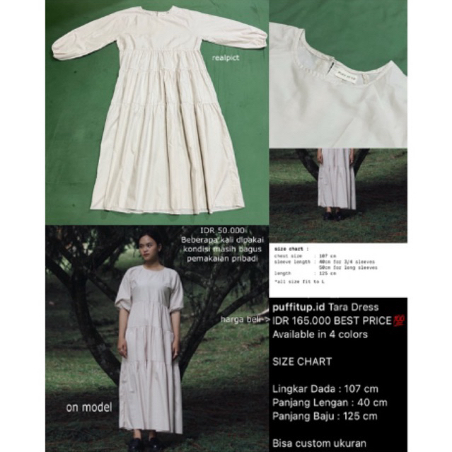 Elaaaq - Preloved Puff it Up Tara Dress Oatmeal