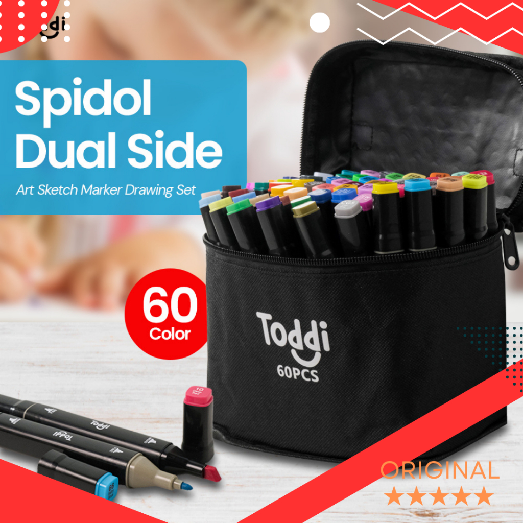 

Toddi Spidol Dual Side Fine Art Brush Pen Art Marker Set 60 Color [COD] BAYAR DITEMPAT ORIGINAL BAR[GROSIR][MURAH]