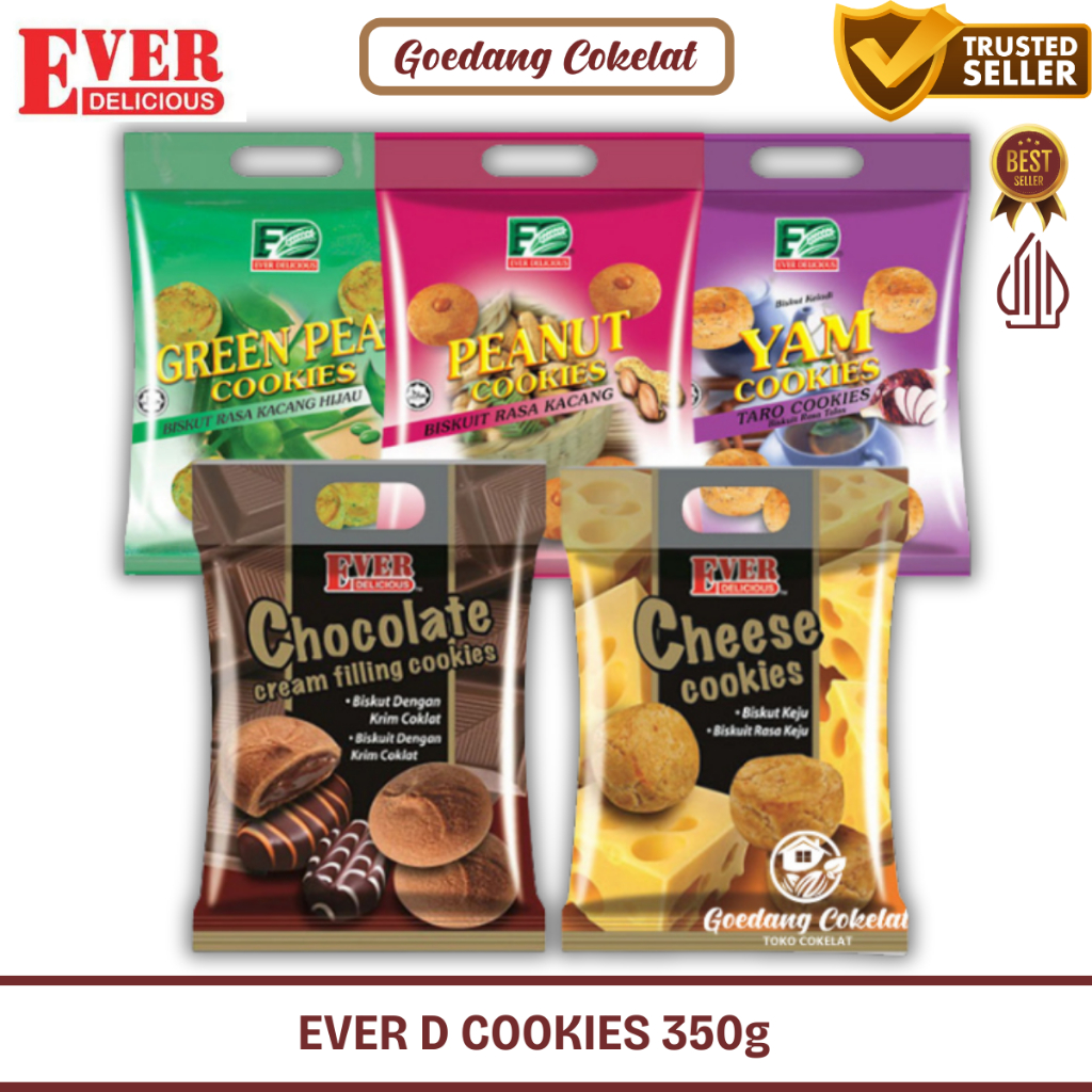 

Ever Delicious Cookies 350gram Yam Cheese Chocolate Peanut Green Peas Cookies 350gr