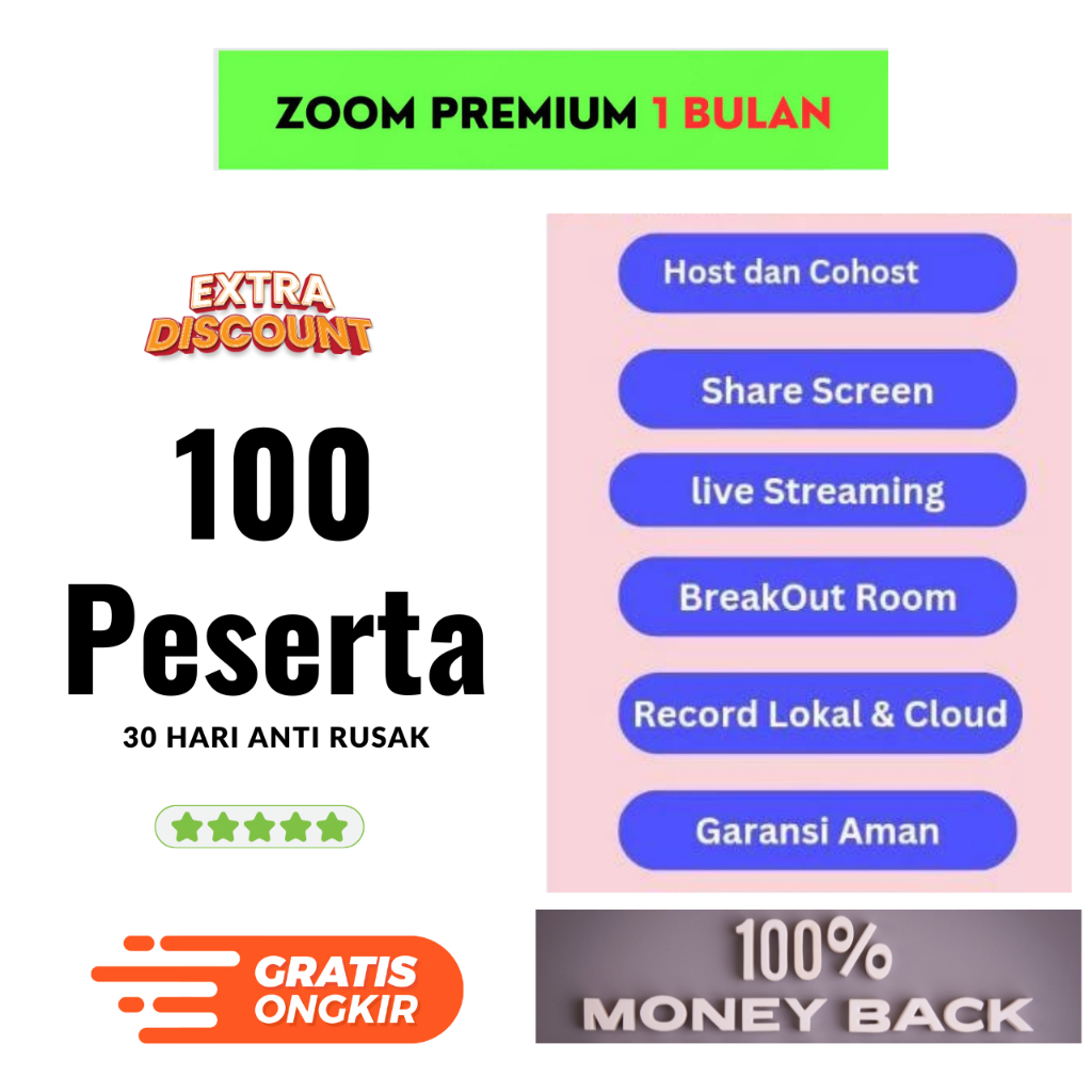 Jasa Sewa Zoom 100 Peserta 1 Bulan bergaransi