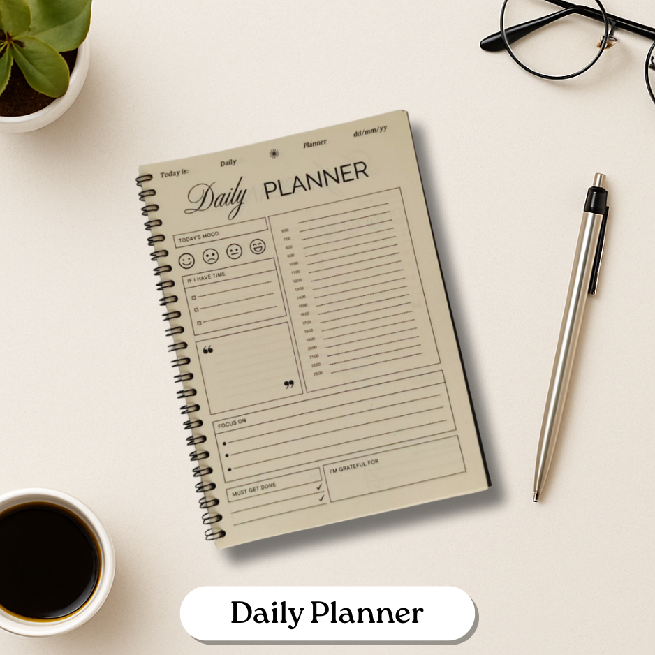 

Planner Book A5 isi 30 lembar 60 halaman,planner book bahan bokpaper cream