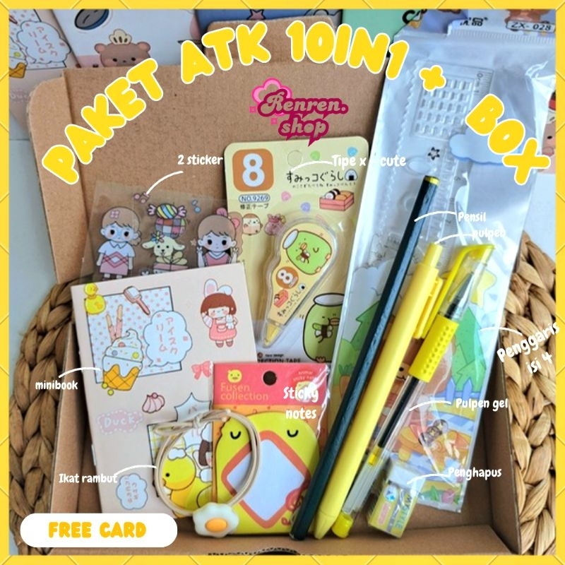 

(10PCS) SET ALAT TULIS 10 IN 1 LENGKAP /HAMPERS KADO GIFT/ STATIONERY SET