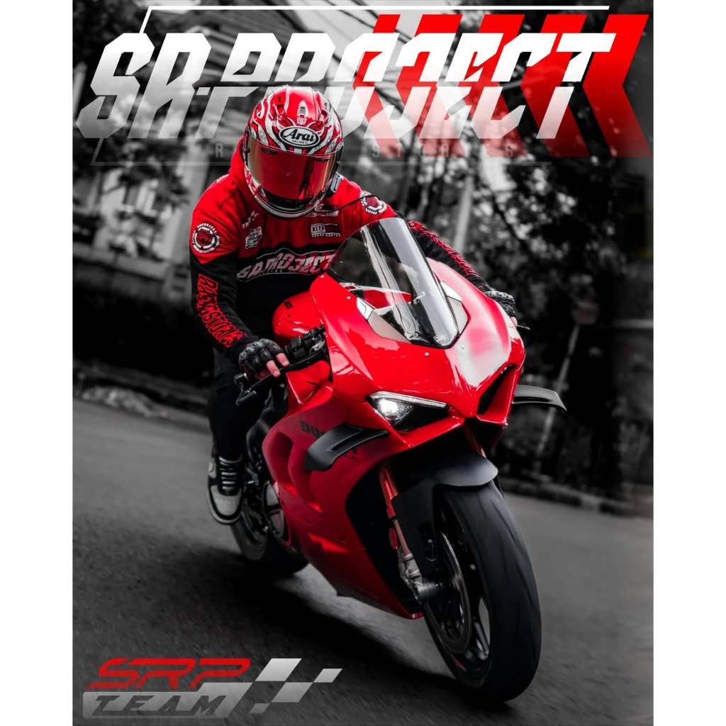 SR Project Racing Stories Red Hoodie Casual Jaket Motor Original
