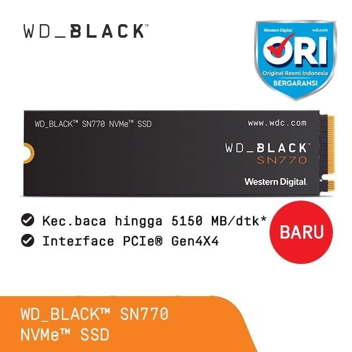 SSD WD Black SN770 250GB 500GB 1TB / WD Black SN770