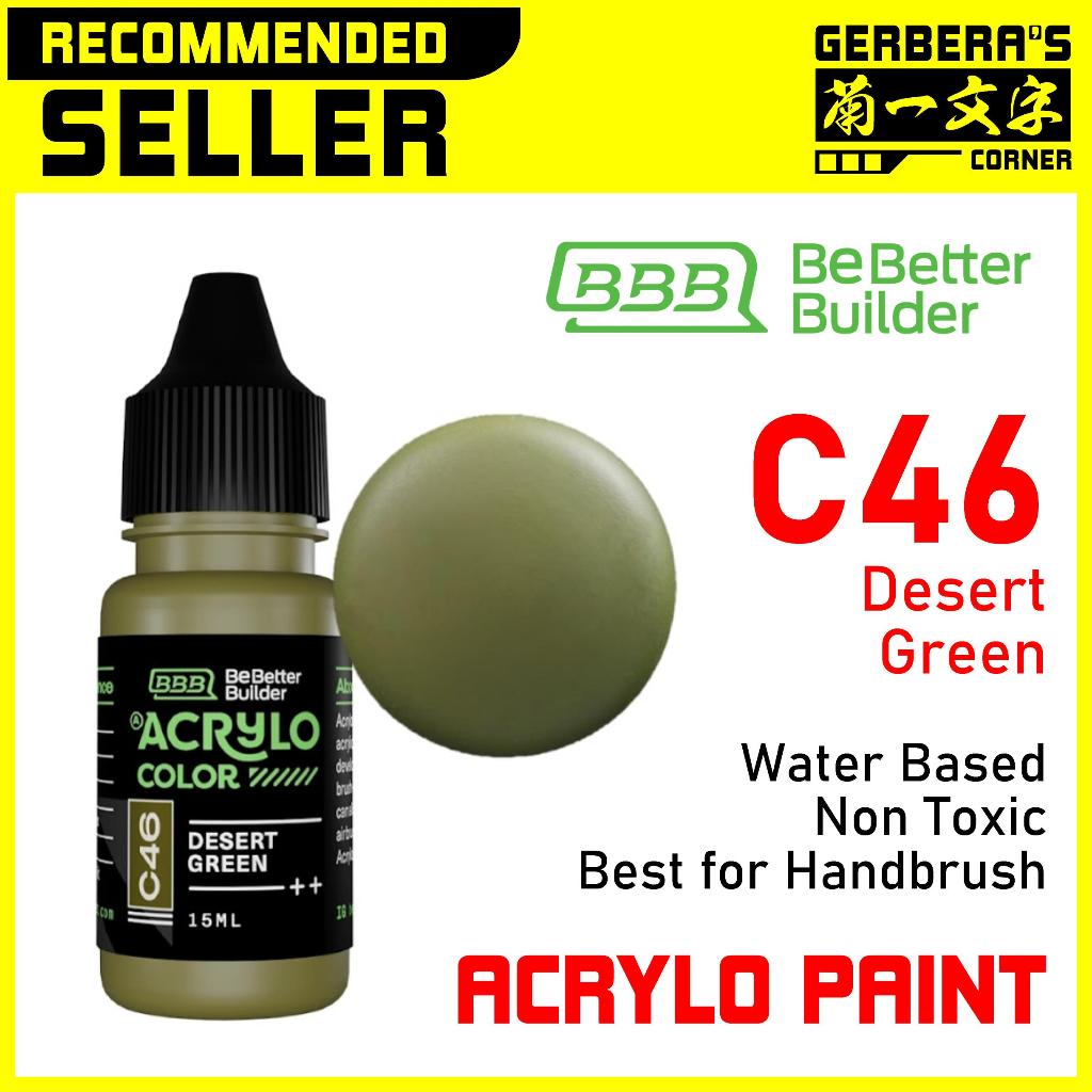 

ACRYLO PAINT C46 DESERT GREEN - BOTOL TETES - Water Based Paint Cat Kuas Airbrush