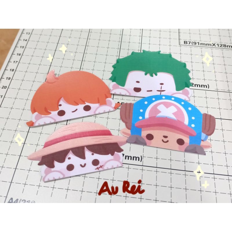 

One piece stiker BIG peeking waterproof vinyl | cute Zoro Nami Luffy Chopper | by au rei