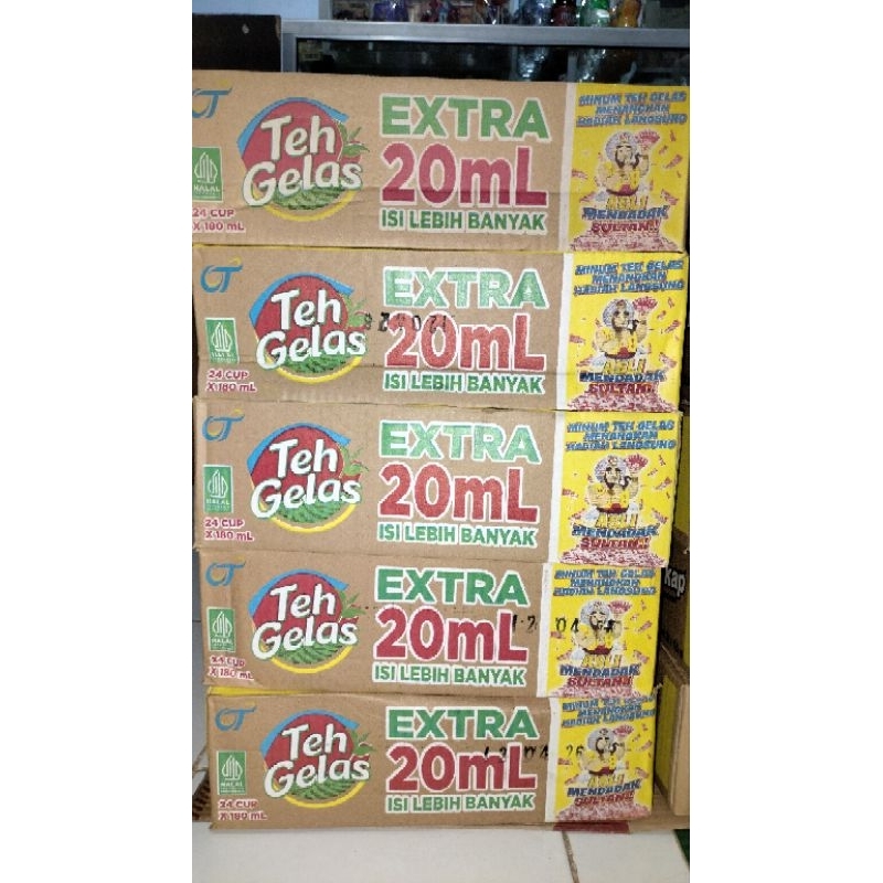 

Teh gelas 1 dus (isi 24) EXTRA 20ml isi lebih banyak