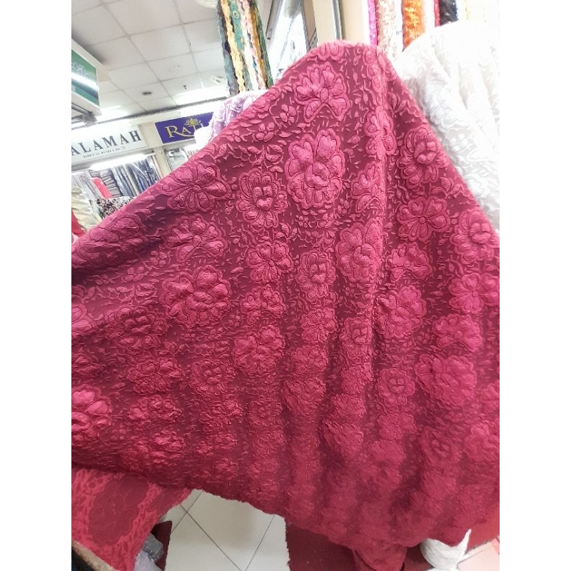 Kain Jaguard Emboss Motif Sakura/Kain Jaguard Emboss Terbaru