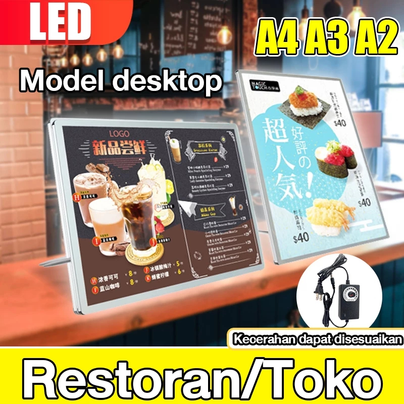 

Slim Light Box LED Frame Advertising Portable - LED Menu Poster A4/A3/A2