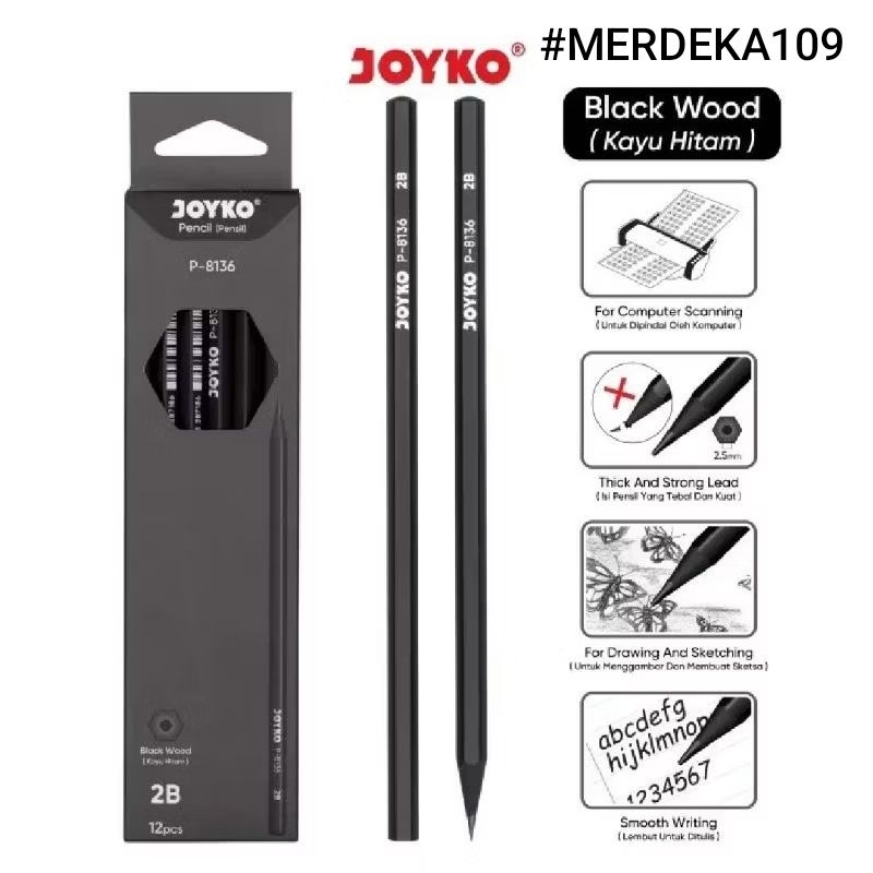 

Alat Tulis Pensil Joyko P-8136 2B isi 12 pcs