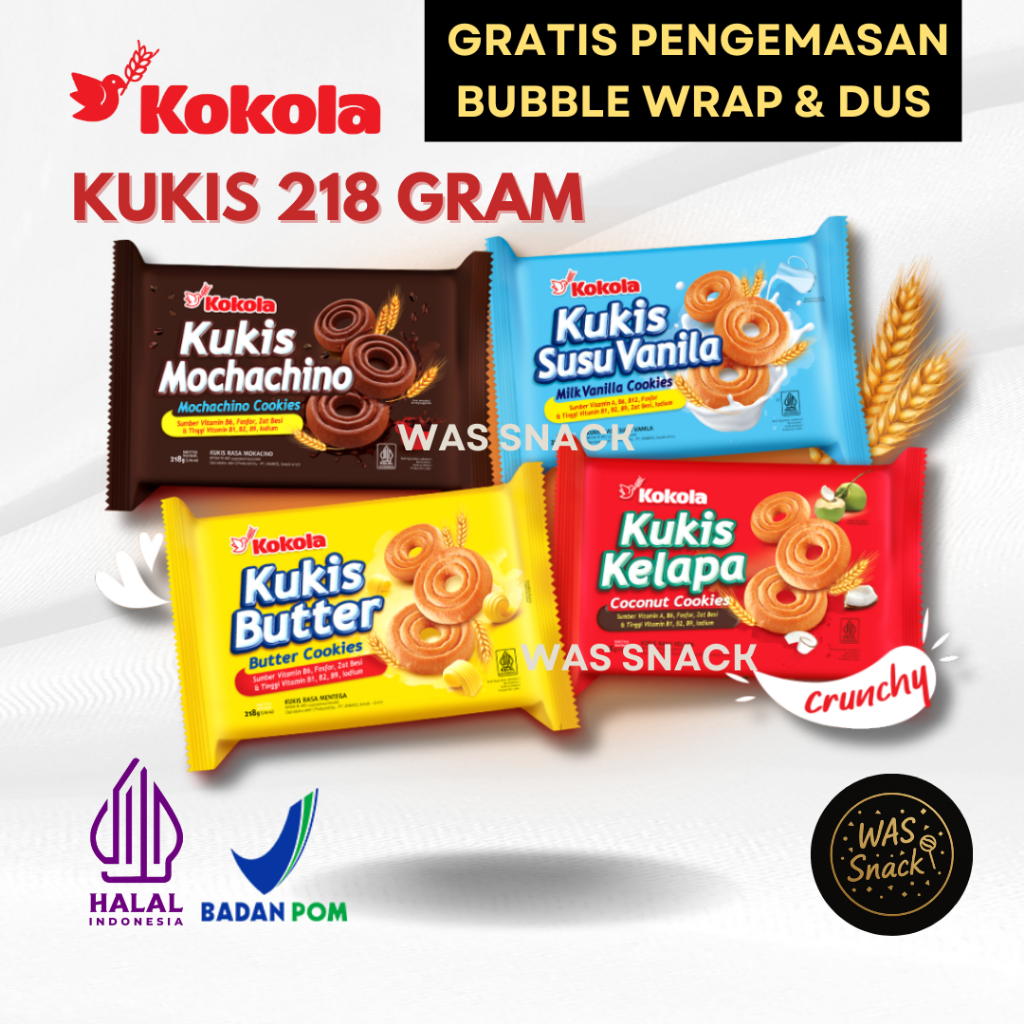 

Kokola Kukis 218gr | Rasa Mochachino/Susu Vanila/Butter/Kelapa