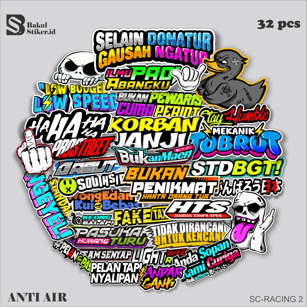 

(SC-RACING 2) Stiker helm / stiker motor / stiker Racing / selain donatur dilarang ngatur