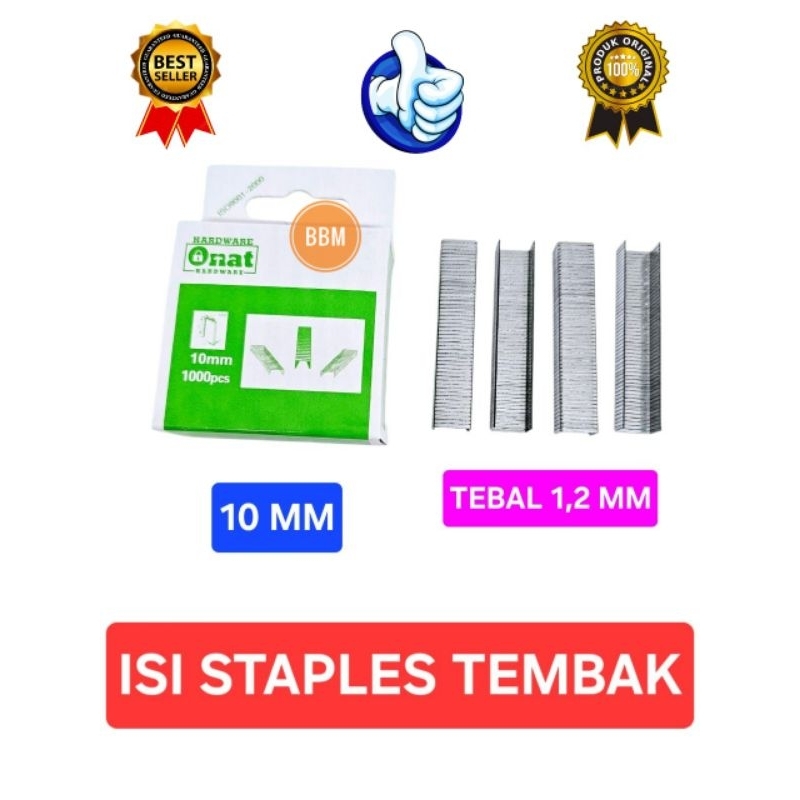 

Isi Staples ONAT Tebal 10mm Refill Stapler Hekter Tembak Besar 120/10mm 1000 Pcs
