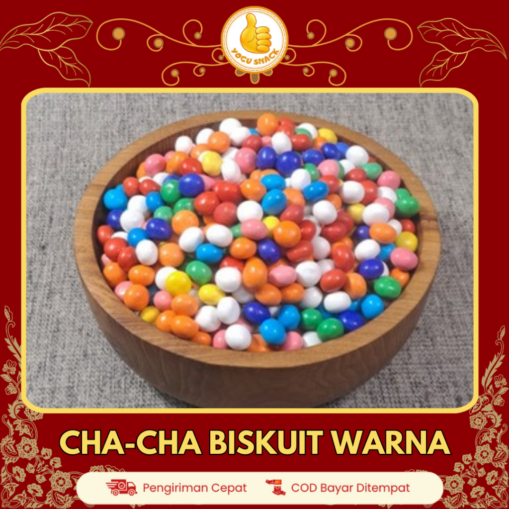 

ChaCha Bola Pelangi Warna Warni | Biskuit Isi Coklat 500gr-1kg | Snack Manis Hits & Laris
