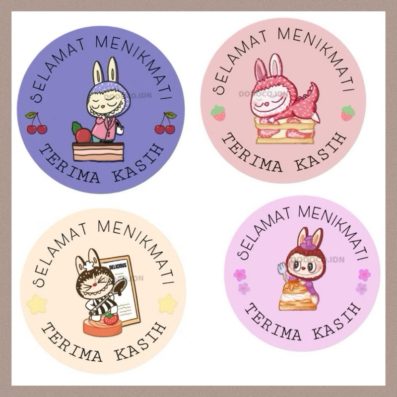 

Stiker 1 Roll Selamat Menikmati Lucu Untuk Tempel Dibox Makanan Plastik Packing Isi 500 Lembar