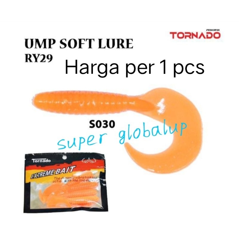 1 PCS Umpan Soft Lure Tornado Cacing Karet Umpan Pancing