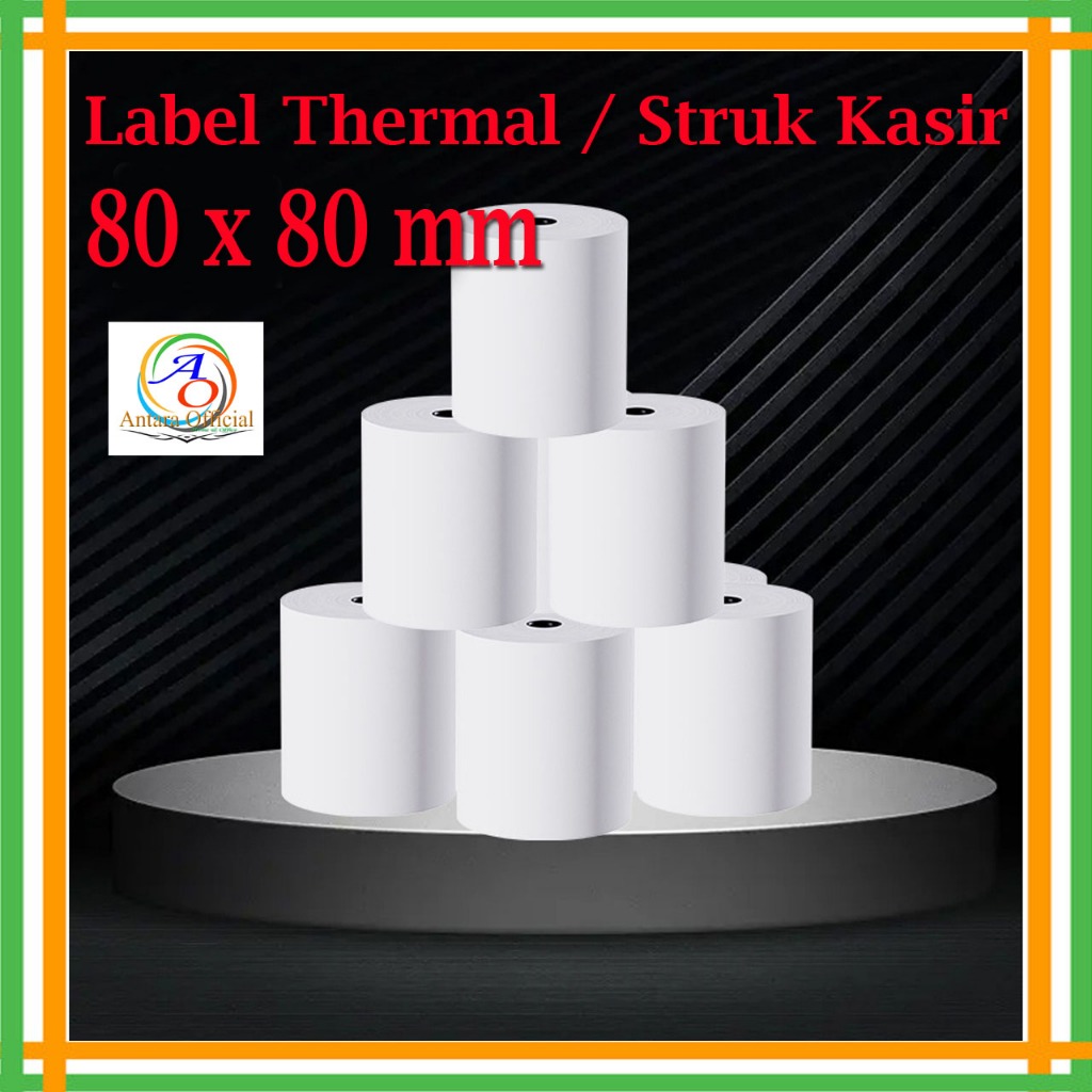 

Kertas Kasir Thermal 80x80mm Struk Kasir Printer Paper Roll Coreless Termal Pos Receipt Mini Printers