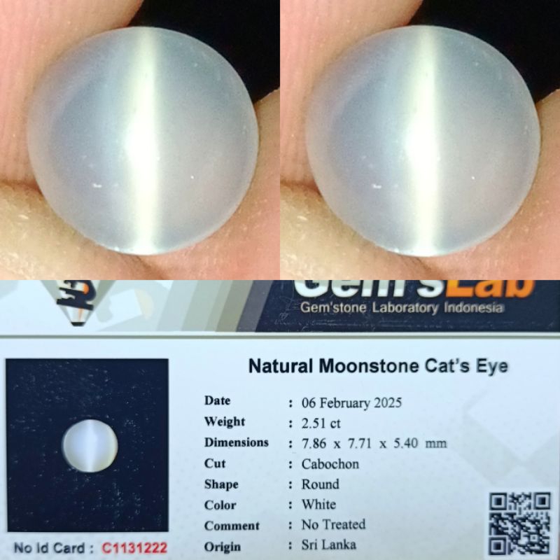 NATURAL MOONSTONE CAT'S EYE SRILANKA
