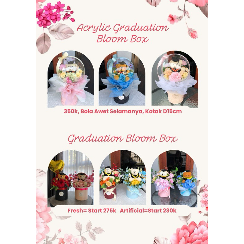 Kotak Bunga Palsu WISUDA boneka teddy