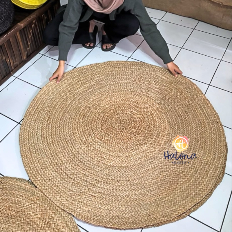 Rug Seagrass / Karpet Bundar / Tikar / Mat Ayaman Mendong Natural Home Decor