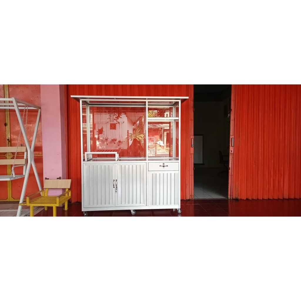 BOOTH STAND ETALASE GEROBAK AYAM GORENG